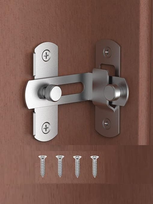 90 Degree Flip Stainless Steel Latch, Security Barn Door Lock,Stainless Steel Gate Latch Security Door Latch for Barn, Garden, Bathroom, Outdoor, Garage, Window, Sliding Door (3)-picture-21