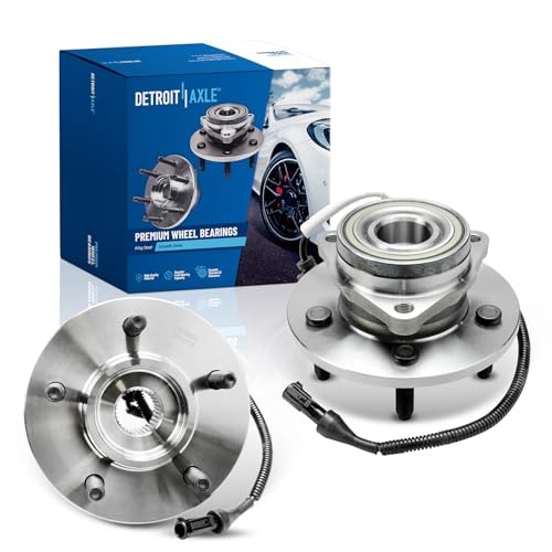 Image of Detroit Axle - 4WD Front Wheel Bearing Hubs for 2000-2002 Ford Expedition Lincoln Navigator, 2 Wheel Bearing & Hubs Assembly Set 2001 Replacement