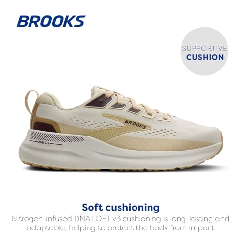 Brooks Women’s Ariel GTS 26 Supportive Running & Walking Shoe - Coconut/Sand/Potent Purple - 9 Medium by Brooks - Used condition - Image 2