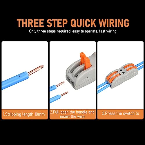 Image of Serplex 20Pcs Wire Connector Kit 2 Circuit Inline Splices Cable Connector With Control Lever Compact Splicing Wire Jointer Cable Conductor Clamp Wire Connector Jointer Conductor For 28-12 Awg
