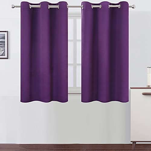 Image of LEMOMO Purple Thermal Blackout Curtains /38 x 54 Inch /Set of 2 Panels Room Darkening Curtains for Bedroom