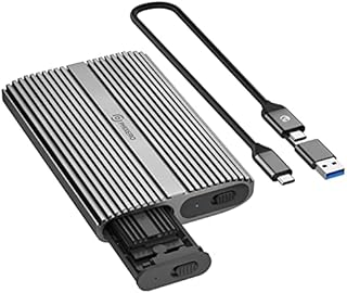 PHIXERO Dual M.2 NVMe SSD Enclosure, Tool-Free M.2 Enclosure, USB 3.2 Gen 2 [10Gbps], Aluminum SSD Enclosure for M.2 PCIe NVMe M-Key 2280/2260/2242/2230 SSD. Support UASP Trim, Thunderbolt 3