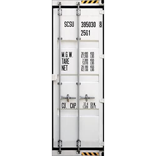 Sticker décoratif pour réfrigérateur, porte de contener moderne en trompe l'oeil, pour style moderne industriel, 59,5 cm X 180 cm