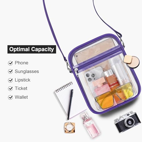 Image of USPECLARE Clear Purse for Stadium Events Transparent Messenger Bag
