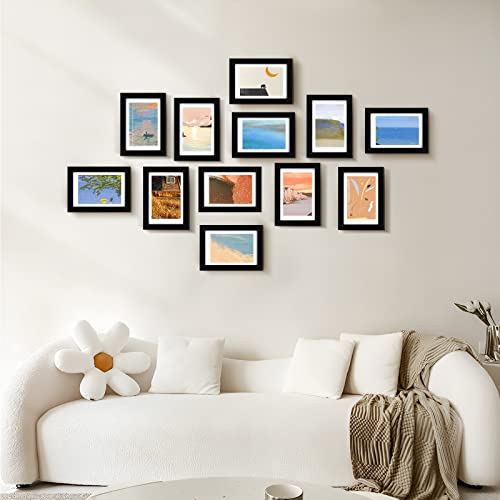 Happyhapi 4X6 Picture Frame 12 Pack Photo Picture Frame With Real Glass For Wall Or Tabletop Display Decor 4X6 Frames Collage For Photos/Artwork/Paintings (Black) #TOP5