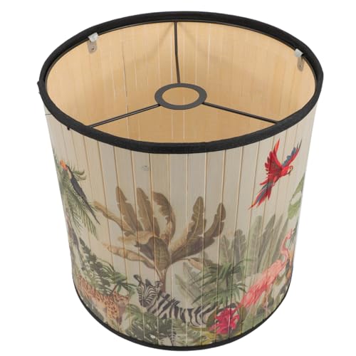 LABRIMP Bamboo Lamp Shade Pendant Light Cover Retro Woven Design for Home Office Restaurant Hotel Softens Light Easy to Install Eye-catching Decor