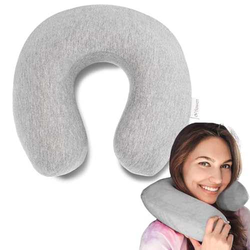 Flowen Cuscino da viaggio supporto per il collo in memory foam compatto e leggero per campeggio cuscino per dormire in viaggio