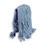 KLEEN HANDLER Heavy Duty Commercial Mop Head Replacement | Wet Industrial Blue Cotton Looped End String Cleaning Mop Head Refill