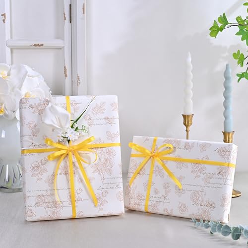 Image of Double Face Yellow Satin Ribbon 1 /4 inch X 50 Yards Polyester Yellow Ribbon for Gift Wrapping Very Suitable for Weddings Party Hair Bow Invitation Decorations and More