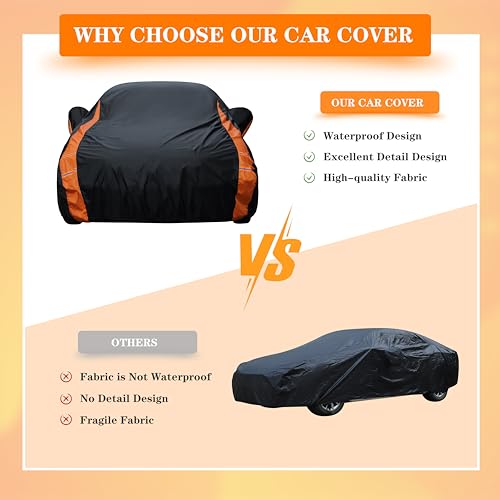 Image of in Full Exterior SUV Car Cover All Weather, Waterproof,UV Resistant, Dustproof, Fit RAV4,CRV,Tucson,Q5,CX-5,Subaru Outback,Forester,MKX,X3,Nissan Rogue etc.S2-Fit SUV Length 181-190 inches