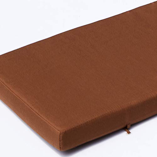 Cojines de asiento antideslizantes impermeables para interiores y exteriores, gruesos y acolchados, para jardín, patio, restaurante, color marrón, 80 x 40 x 5 cm