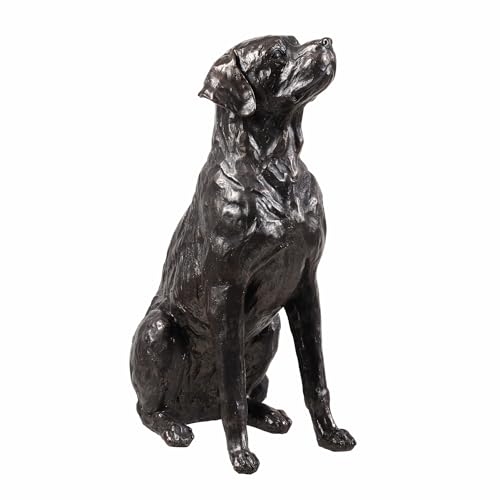 Figura Decorativa Labrador Sentado de Resina y Bronce miniatura 5