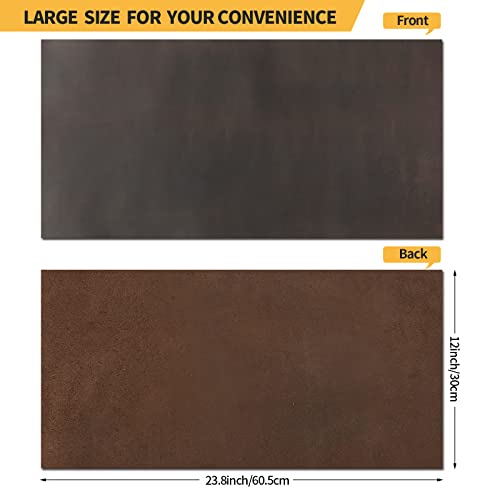 Image of RingSun 12''X24'' Genuine Leather Sheets for Crafts (2mm), Full Grain Leather for Tooling Craft Sewing(Black Coffee)