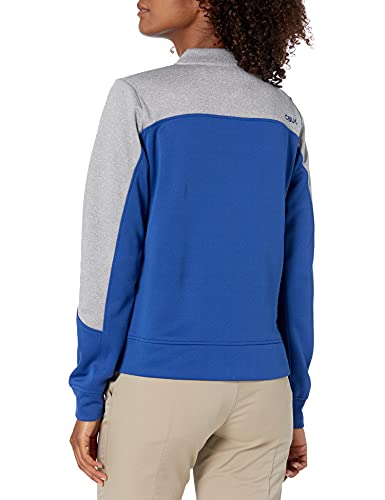 Women's Pop Fly Colorblock Heathered Fleece Full Zip Bomber Jacket2