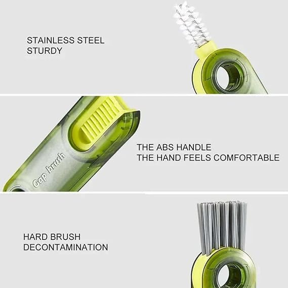 3 in 1 Cup Lid Gap Cleaning Brush Set, Multifunctional Bottle Cleaning Tools, Silicone Cup Holder Cleaner, Home Kitchen Cleaning Tools (3Pcs) 4