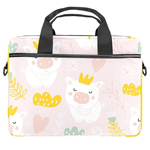 Sacoche ordinateur 13-14.5 pouces violette Baobab et cochons mignons