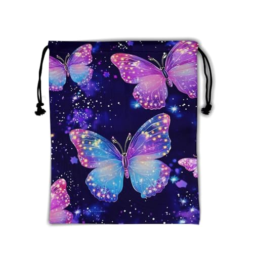 Image of Nerxy Galaxy Butterfly Gymnastics Grip Bag - Stars Grip Bags for Gymnastics Mini Gym Bag Drawstring Storage Pouch Adjustable