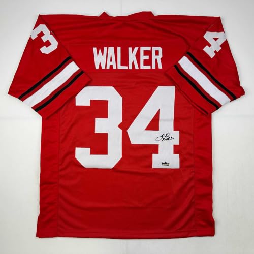 Facsimile Autographed Herschel Walker Georgia Red Reprint Laser Auto College Football Jersey Size Men's XL