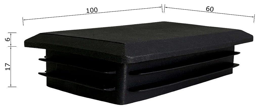 TIBU Tapones de láminas rectangulares para tuberías, tapones, tapones, tapones, tapas de extremo rectángulo, 30 unidades, tubo rectangular de 100 x 60 x 2 mm