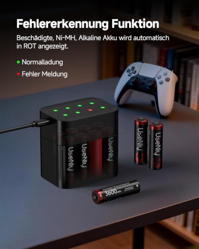 UseNiy wiederaufladbare AA 1.5V Lithium Akkus 8 Pack mit Ladegerät – Ansicht 6