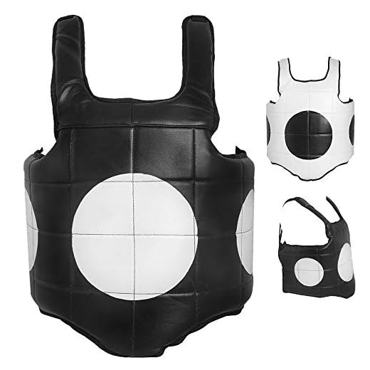 ROAR Boxing Chest Guard MMA Mixed Martial Arts Rib Body Armour Taekwondo Protector (White/Black, Senior)