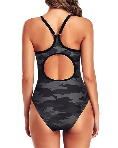 Image of Tempt Me Athletic One Piece Swimsuits for Women Training Sport Tummy Control Bathing Suits
