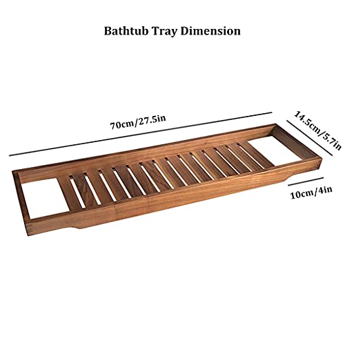 Bandeja de baño de madera estante versátil de 80x14.5 cm 8