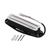 OriPure Hot Rail Pickups Alnico5 Single-Coil-Sized Humbucker 6.2K Fit Fender Strat Squier Tele Electric Guitar, White