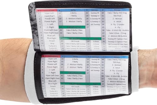 YOUTH SPORTS Football Play Wristbands - Quarterback Gear - Wristband Playbook - Softball Wristbands