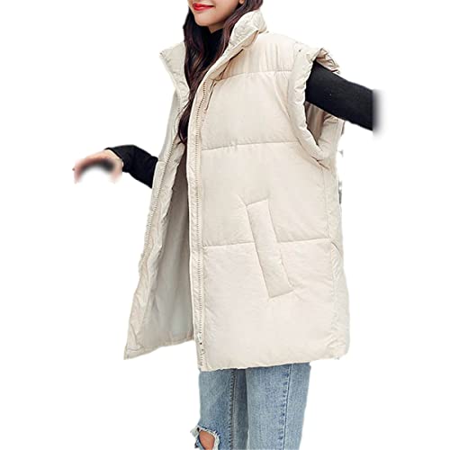 Gilet sans manches contre le froid gilet femme ample chaud beige