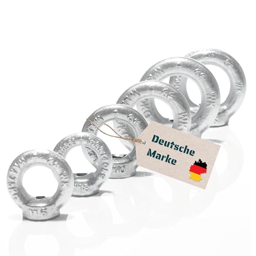 Yourkon Écrou annulaire | M6 à M30 | DIN 582 | Galvanisé | Anneau et illet de grue | Écrou oeil (1, M18)