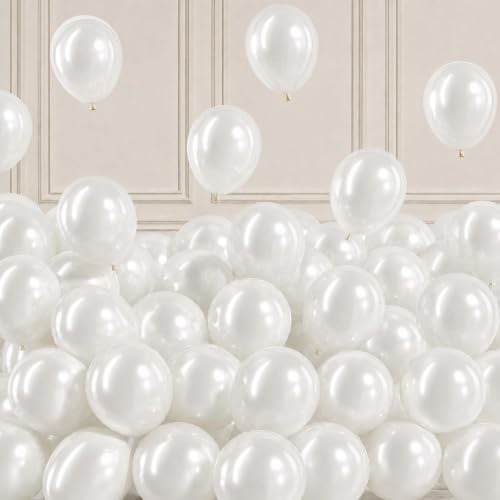 Image of Togvu Pearl White Balloons, 50Pack 5 Inch Small Mini Pearl Latex Party