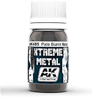 AK-Interactive AK 485, Xtreme Metal Pale Burnt Metal - 35 ML / 1.18 Fl.Oz Jar - Model Building Paints and Tools # AK-485