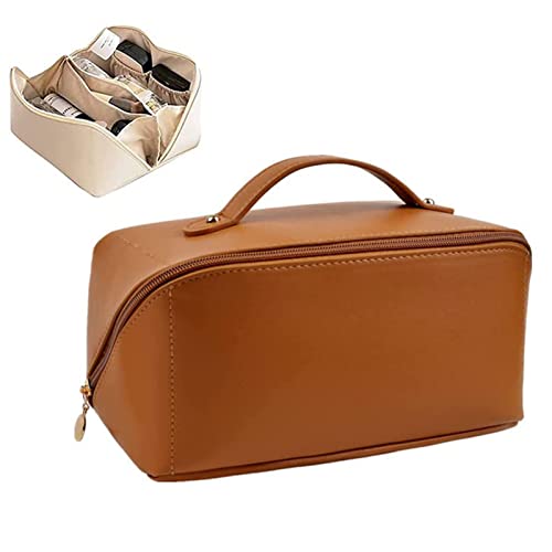 Lutyy Neceser de Viaje de Gran Capacidad, Neceser portátil, Organizador Impermeable Viaje, Neceser de Maquillaje Varias Capas con asa y Divisor, Neceser de Viaje de Piel sintética Cover