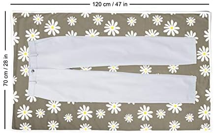 Encasa Homes Ironing Mat/Pad (120 x 70 cm) with 3mm Padding & Silicone Iron Rest for Steam Pressing on Tabletop or Bed - Heat Resistant, Portable, Quilting & Travel Blanket - Daisy Grey