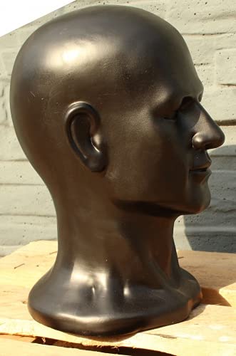 CRAZY HEADS Human Head XL Dekokopf Kopfhörerständer Helmständer Mützenständer Mannequin Headset Farbe SCHWARZ