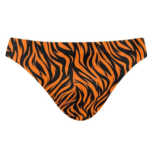 Tiger Stripe Swim Briefs for Men Swimsuit Bikini Swimwear S B0402149