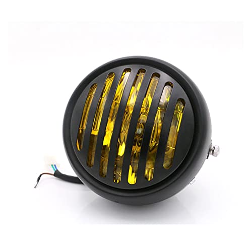 Phare moto antibrouillard noir style grill retro pour Harley Dyna Shadow Rebel