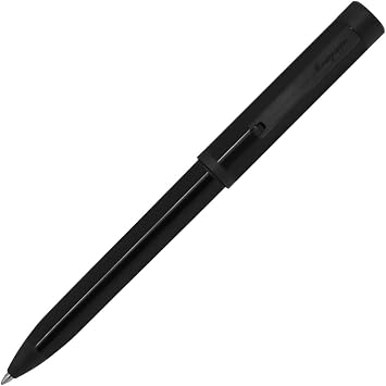 Montegrappa Zero ballpoint pen made of stainless steel and Montegrappite resin in ultra black, length 14.3 cm, ISZEIBIC