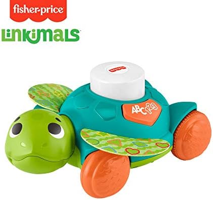 Fisher-Price Linkimals Sit-to-Crawl Sea Turtle - UK English Edition, light-up musical crawling toy for baby
