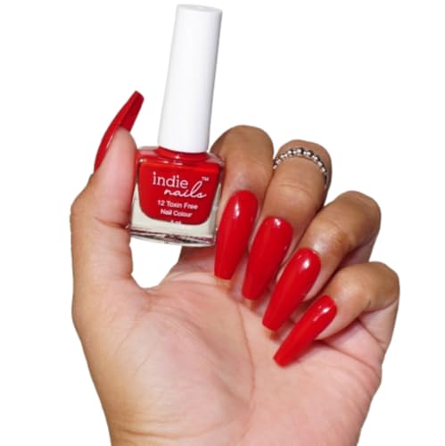 Image of Nail Polish, 12-Free Formula, Quick Dry, Long-Lasting, Chip Resistant, High Glossy Shine, Vegan, Made in India, Nail Paint For Women 5ml (Blood Rush - Blood Red, 5ml)