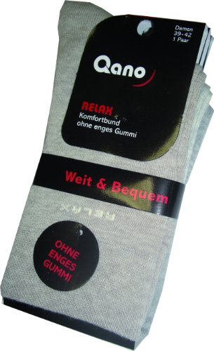 Preisvergleich Produktbild Quano Damensocken, uni Relax (39-42, natur grau beige)