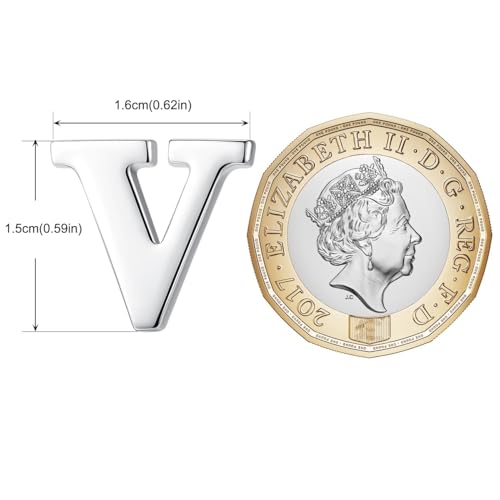 Image of HONEY BEAR Initial Alphabet Letter Lapel Pins Collar Badge Brooches for Mens /Womens Shirt Dress Decoration Silver
