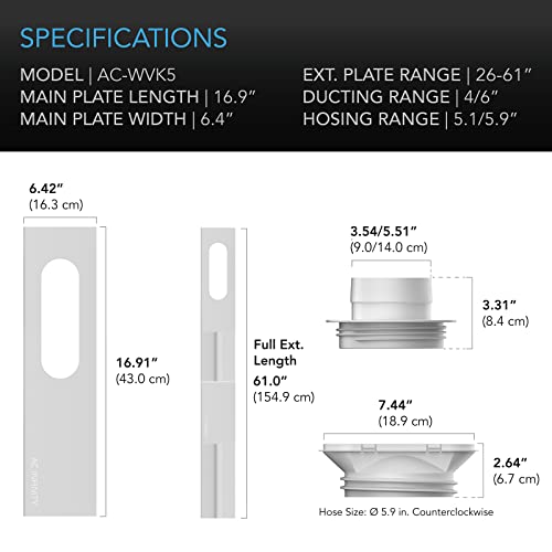 Ac Infinity Window Duct Kit, Universal Vent Port For 4” And 6” Inline Fans, Window Vent Kit Fit With Hvac Ducting, Hoses, Duct Fans, Air Conditioner, And Dryer In Homes, Grow Tents, And Grow Rooms #TOP5