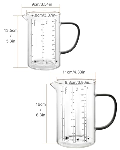 Vaso medidor de vidrio LIBWYS 1500 ml con silicona antideslizante miniatura 3