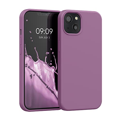 kwmobile Handyhülle für iPhone 13 Hülle, für iPhone 13 Case - Hülle Silikon - kabelloses Laden - Orchidee Violett