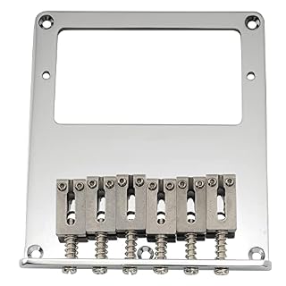 Musiclily Pro 54mm Chevalet Telecaster Humbucker 6 Pontets Acier Inoxydable pour Guitare électrique Tele Style, Chrome - Les Beatles, Paul McCartney, John Lennon, RIngo Starr, George Harrison