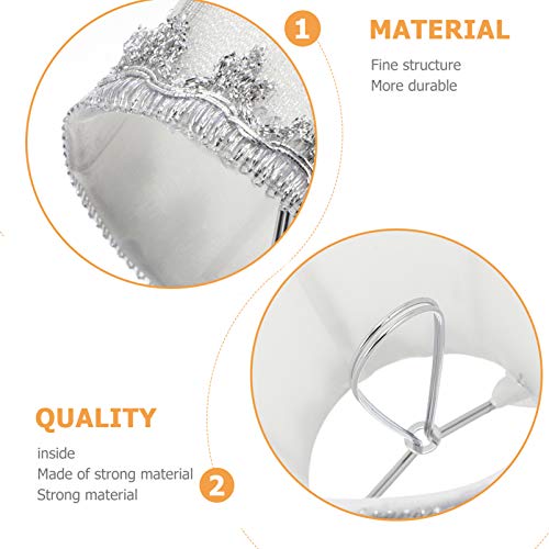 FRCOLOR Prata Pano Abajur Mesa Linho Clip On Lamp Sombra Barril Nordic Estilo Real Lâmpada de Parede