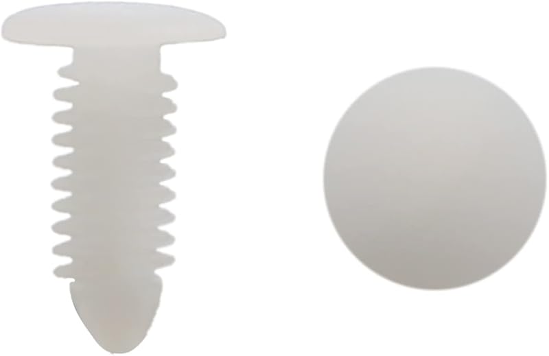 30 Presilhas Plásticas Brancas Tipo Rebite uxcell para Para-lama, Para-choque e Acabamento – 7,5 x 6,5 mm