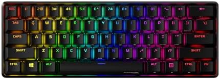 Hyperx Alloy Origins 60 - USB-C Mechanical Gaming Keyboard - Ultra Compact 60% Form Factor - (Aqua Switch) - Double Shot Pbt Keycaps - RGB Led Backlit - Ngenuity Software Compatible (56R61AA#ABA)